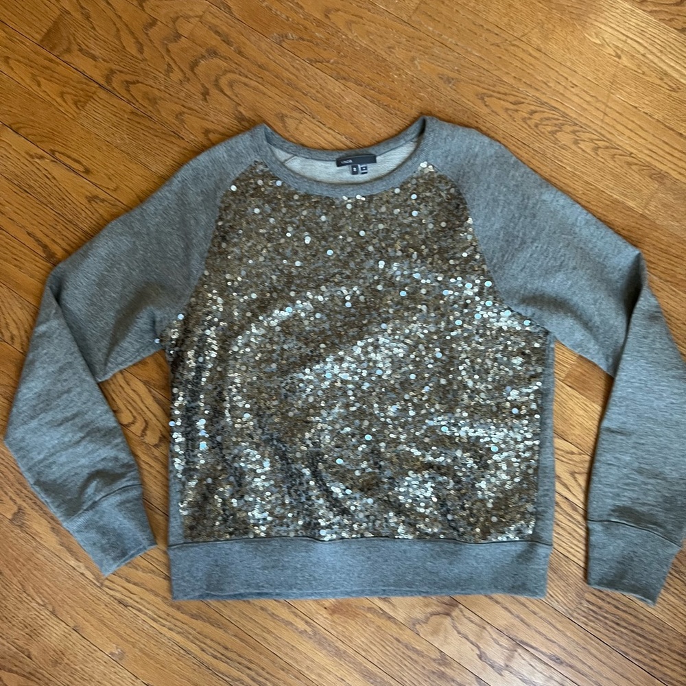 Vince grey sweatshirt with neutral-tone sequins. Great condition!